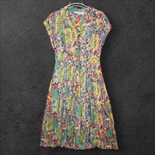 Vintage Dress-U By Sharon Maxi Dress Size 20 Artsy Print Sleeveless 90s Ruffle