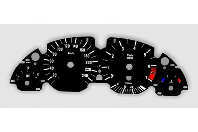 BMW Seria 5 E39 - Replacement tacho dial - converted from MPH to Km/h BLACK Dial