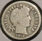 Silver Dime - Barber - 1912 (Cleaned)