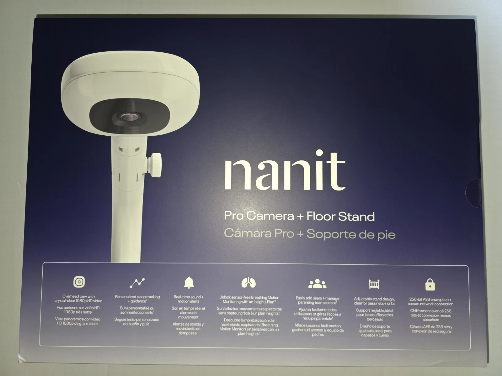 Nanit Pro Smart N303NW Baby Monitor & Stand White 1080p Wi-Fi Camera #NO1956