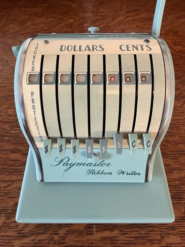 Vintage Paymaster Ribbon Writer Series 8000 Check Protector Seafoam Green MCM