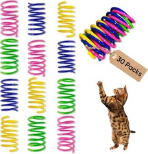 30 Pack Cat Spring Toys Interactive Indoor Cats Colorful Spiral Springs Bulk Set