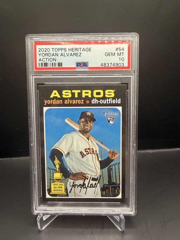 2020 Topps Heritage Yordan Alvarez AllStar Rookie Cup Action Variation RC PSA 10