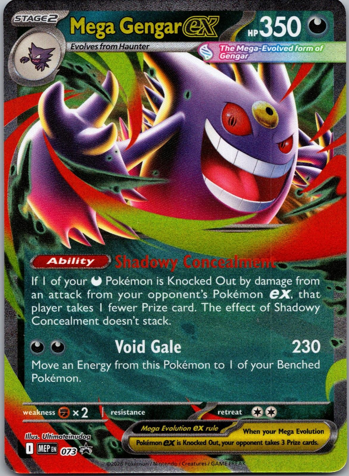 Mega Gengar ex 073 Holo Promo ME: Mega Evolution Promo Pokemon Near Mint