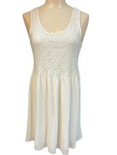 Express Ivory Tank Dress Floral Lace Flare S Romantic Spring Cottagecore Midi