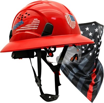 Full Brim Hard Hats Construction OSHA Approved with Visor-Vented Hard Hat with N