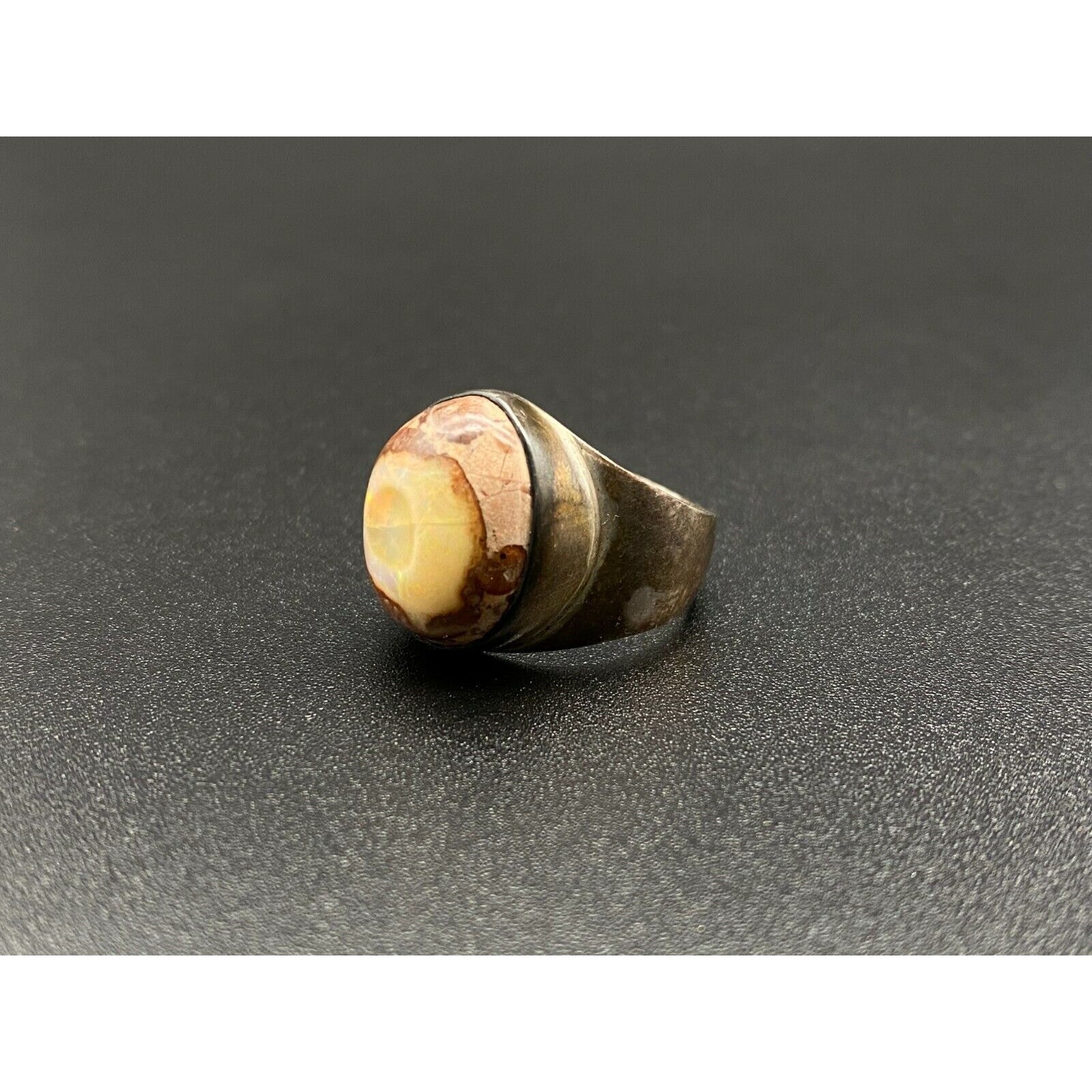 Vintage Cantera Opal Silver Statement Ring Size 6… - image 8