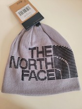 The North Face Reversible Highline Insulated Beanie Hat Light Grey Heather NWT