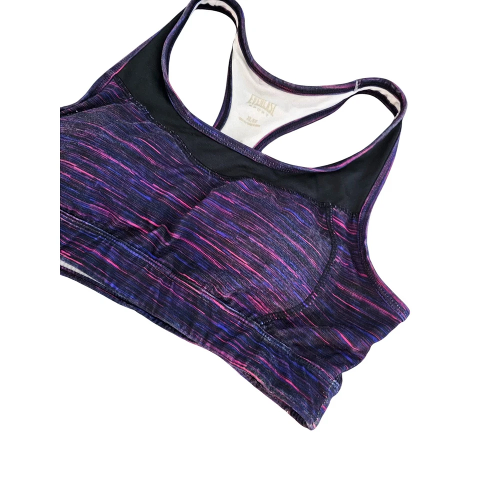 Sujetador deportivo Everlast Sport para mujer talla XL espalda deportiva púrpura Spacedye Foto 2 de 4