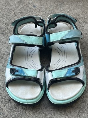 Ecco Yucatán Multicolor Aquatic blue leather ankle strap sandals 10-10.5 / 41