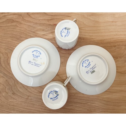 Porcelaine de Paris Limoges Demitasse 2er Set Espresso Größe Virginia Muster - Bild 7 von 9