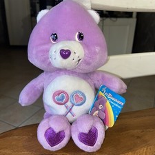 Doudou Peluche Ours Les Bisounours Care Bears Groscadeau Mauve Sucettes Jemini