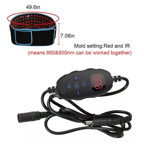 660nm Red & 850nm Near Infrared Light Therapy Belt Wrap Pad Belt For Pain Relief - Picture 7 of 18