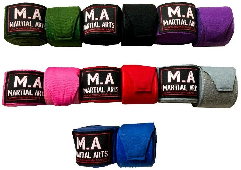 M.A Boxing Hand Wraps inner gloves 180" Elastic MMA Muay Thai Bandage New Pair