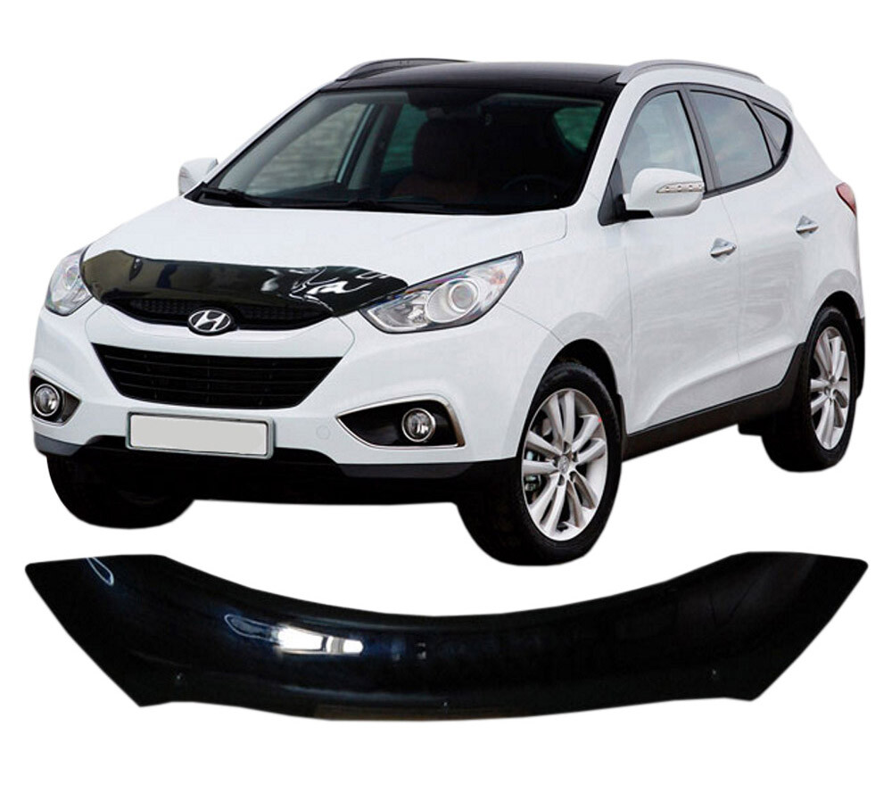 Bra de capot pour Hyundai ix35 2010-2015 protection de nez Scoutt en cuir noir