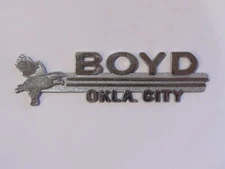 Vintage Boyd Chevrolet Oklahoma City OK Metal Dealer Badge Emblem Tag Trunk GM