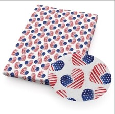 4th of July American flag Heart USA patriotic 100 Cotton fabric 20"x55" 1218649