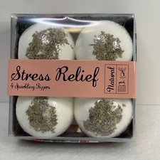 Bath Bombs Gift Set 4 Stress Relief From Nature Relaxation in a Box Hand Made