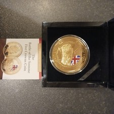 Battle Of The Somme 24 carat gold plated Five pound Coin
