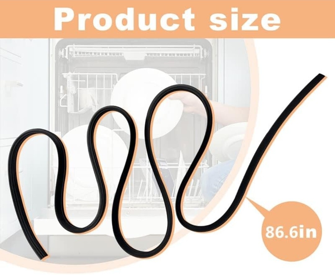  Black Dishwasher Tub Gasket for Whirlpool W10300924V W10300924VP W10300924 