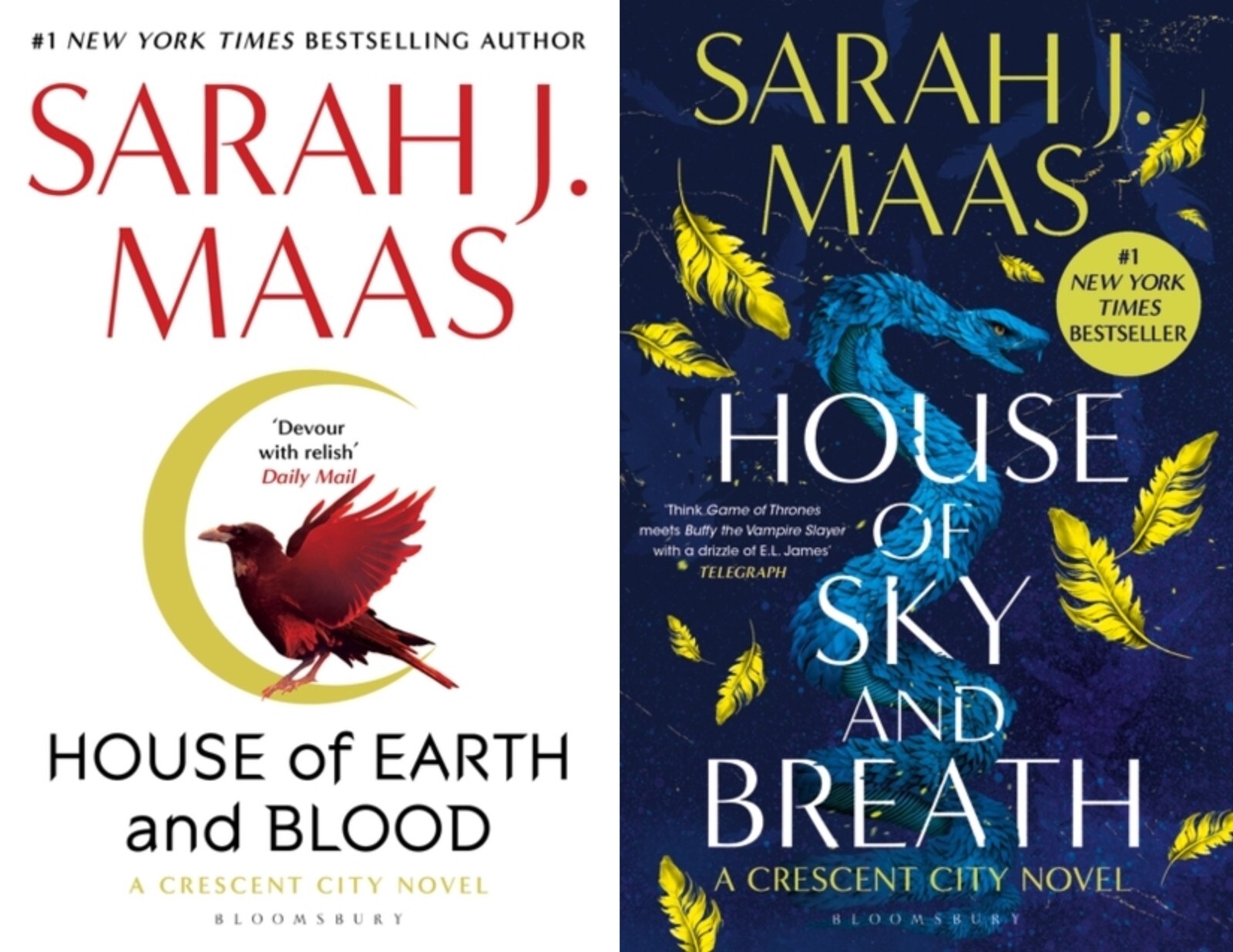 Sarah J Maas Crescent City Series 2 Books Set Sky and Breath, Earth and Blood