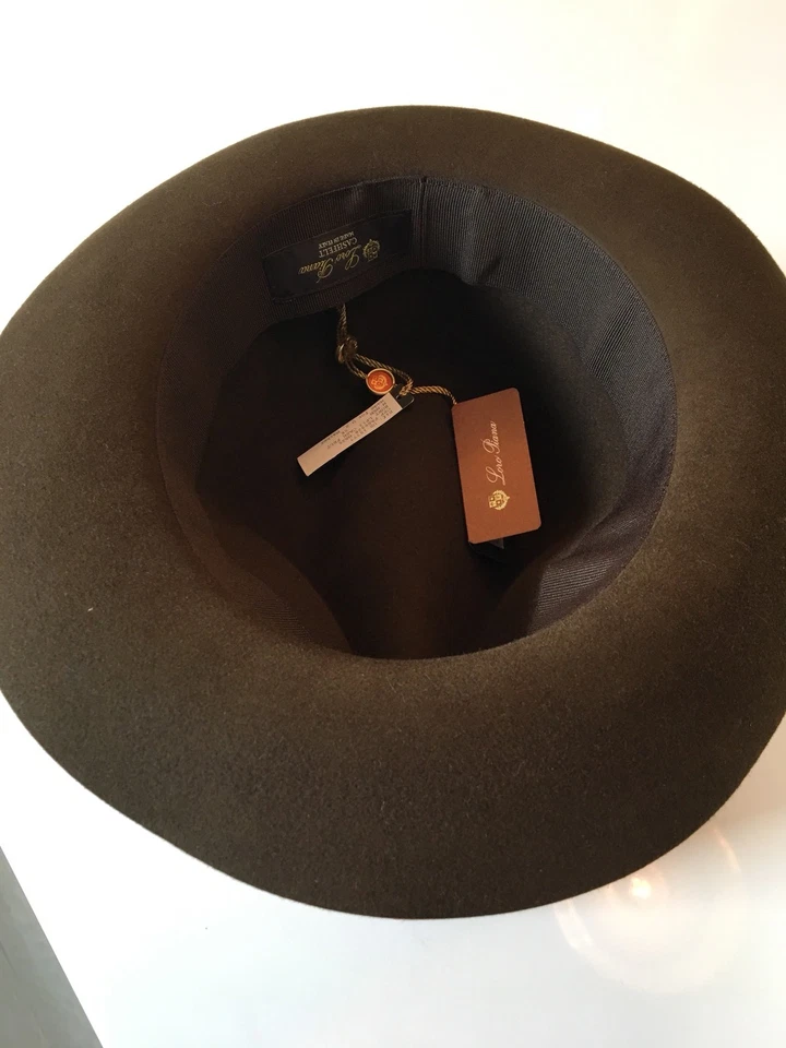$700 Loro Piana Hombre Marrón Burt Cashfelt Sombrero Talla 56 cm, 22” Hecho en Italia Foto 3 de 4