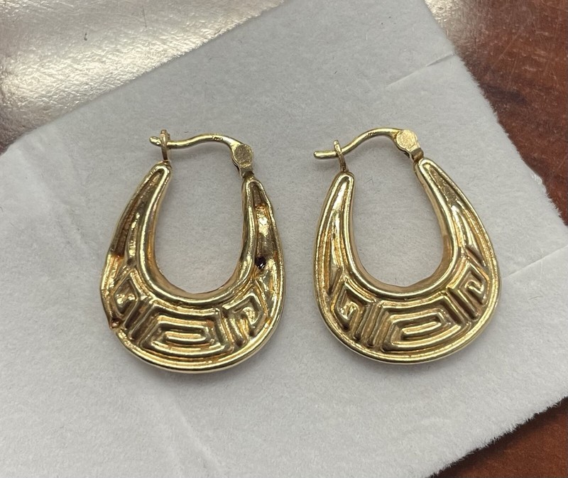 14k Solid Yellow Gold JMC Earrings 