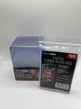 Ultra Pro 3X4 75pt Point Toploaders 1 Pack of 25 and 100 Thick Sleeves