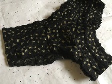 NWT Victoria s Secret Shimmer Cheeky Panty S Black Gold Animal Print