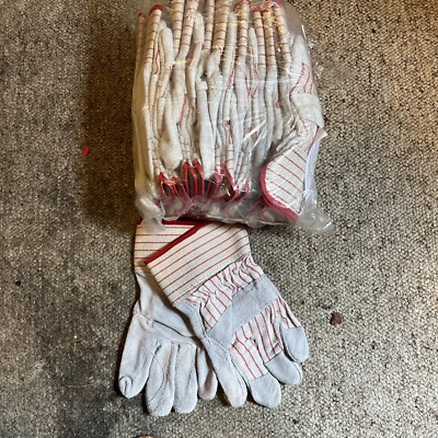 12pairs Of Thick Leather Palm Work   Gloves MSC Supply