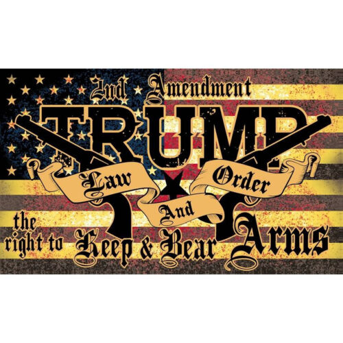 Trump Law & Order 2e amendement 2024 drapeau du président États-Unis Amérique 3 x 5 pieds MAGA - Photo 1 sur 2