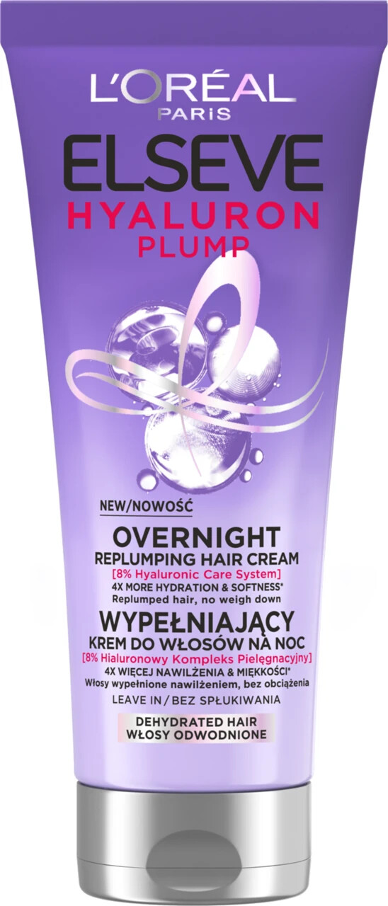 Loreal Elseve Hyaluron Plump Overnight Replumping Hair Cream 200ml