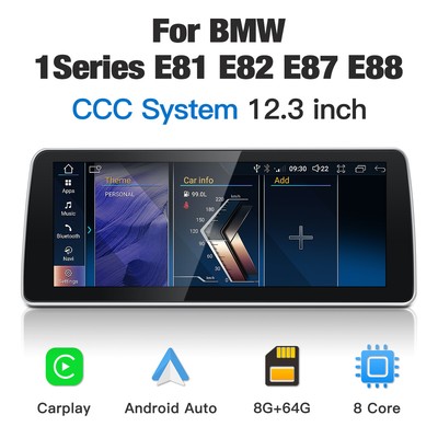 12.3'' Android 13 Carplay GPS Radio 8+64G For BMW E87 2006-2012 1-Series CCC