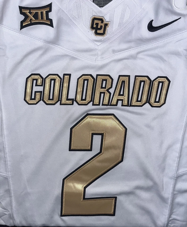 Shedeur Sanders Colorado Buffaloes White Jersey 2024 FUSE Stitched 2 NWT - Image 2 of 4