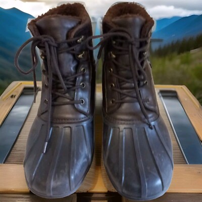 London Fog Aspen Duck Mens Black Water Resistant Boots Size 9M Model CL30188M-B