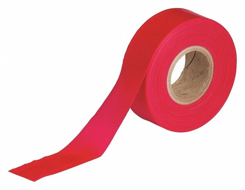 NEW Brady 58346 Red Flagging Tape red Non-Adhesive 300' 1.888" outdoor plastic - Picture 2 of 3