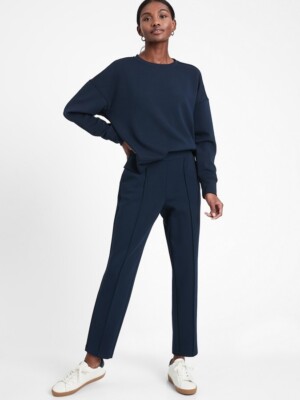 BANANA REPUBLIC WOMENS Scuba Knit Commuter Stretch Crew Sweatshirt