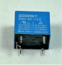 RWH-SH-112D Goodsky Power Relay 15A 12VDC 4 Pins - Pulled
