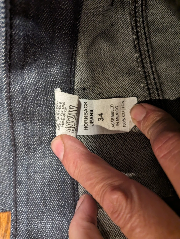 Pantalones de mezclilla negros G Gator con ribete de cuerno genuino de 5 bolsillos talla W 34 L 32 Foto 3 de 4