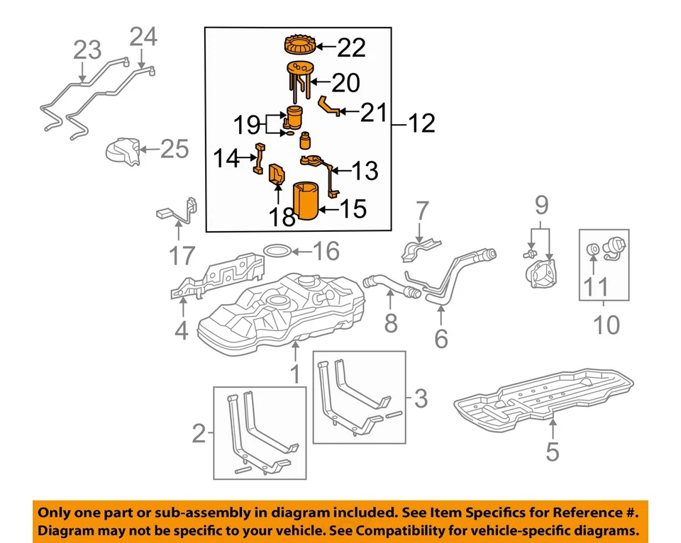 Bomba de combustible usada se adapta a: conjunto de bomba Toyota Tacoma 2008 4,0 L 6 cilindros 1GRFE motor Foto 3 de 4