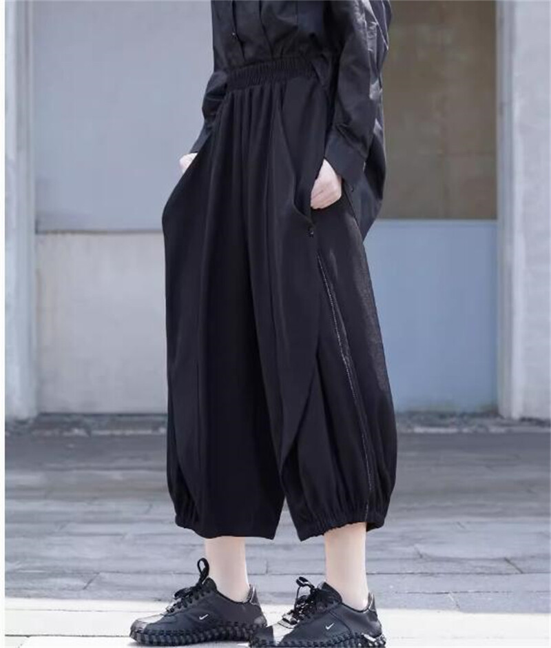ORDER loose gabardine pants black ワイド order（オーダー）の