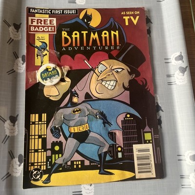 The Batman Adventures #1 Fleetway UK Comic 1993 with free badge attached 