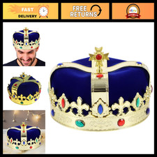Jeweled King's Crown for Unisex Halloween Costume, Prom, Cosplay Party Decor