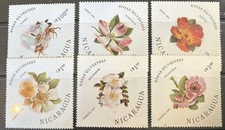 DP Stamps Nicaragua 1986 SC 1494-1499 MNH Set Flowers Roses