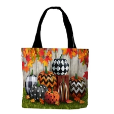 Briarwood Lane Patterned Pumpkins Fall Canvas Tote Bag