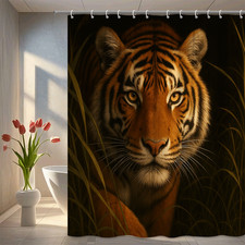 Tiger Face Shower Curtain - Wildlife Home Decor