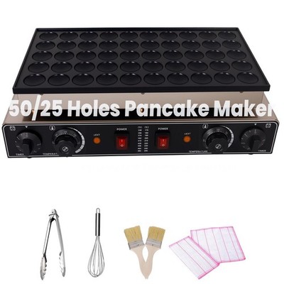 50/25 Holes Commercial Electric Mini Dutch Baker Machine 900w/1800w Waffle Maker