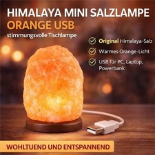 Himalaya Mini Salzlampe Orange USB – stimmungsvolle Tischlampe