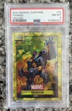 2024 Topps Chrome Marvel Sapphire Thanos Yellow Refractor #64/75 PSA 8