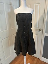 NWT Wild Fable Strapless Black Denim Fit-and-Flare Dress